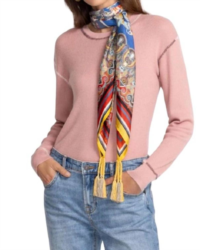 Front of a model wearing a size one-size-fits-all Hillan Scarf In Multi in Multi by Johnny Was. | dia_product_style_image_id:359629